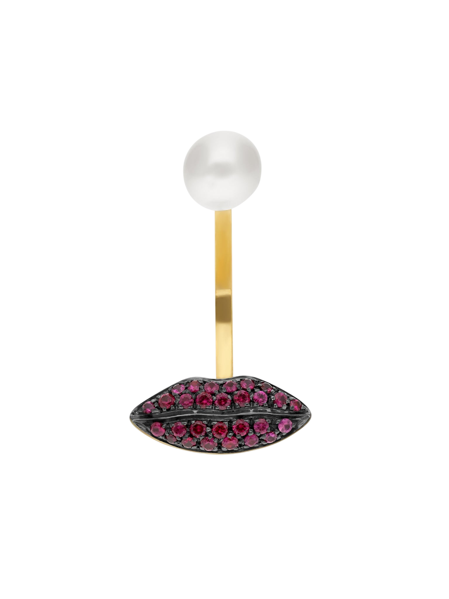 Ruby lips piercing earring